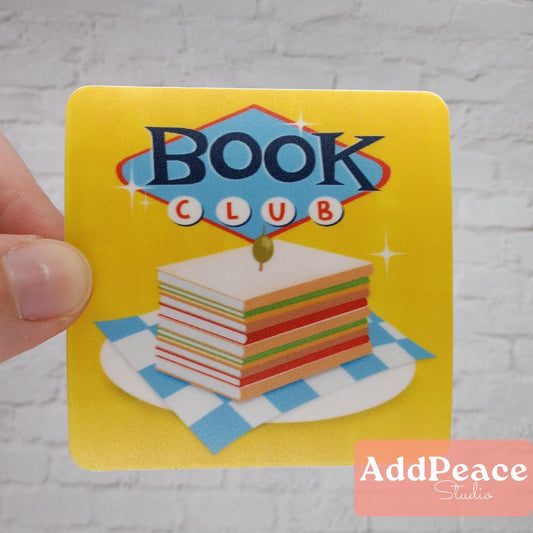 Book Club Sandwich Sticker: Waterproof Vinyl Decal for Book Lovers