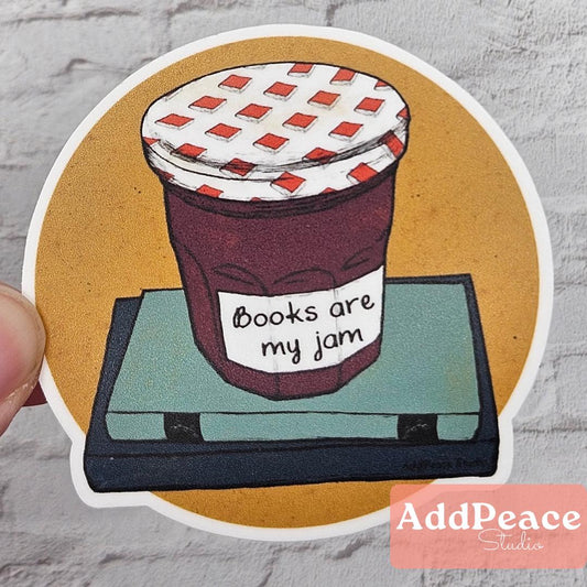 Books Are My Jam Sticker: Funny Book Lover Vinyl Decal