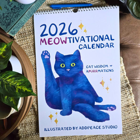 2026 Funny Cat Calendar with Motivational Affirmations