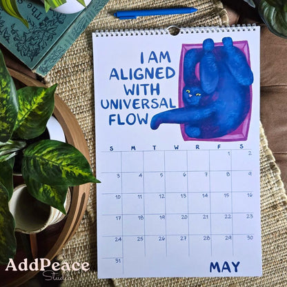 2026 Funny Cat Calendar with Motivational Affirmations