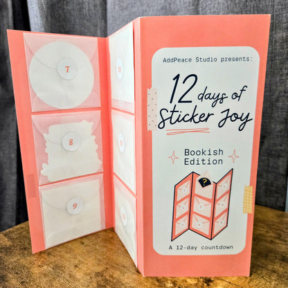 Bookish Sticker Pack - 12 Day Mystery Sticker Countdown for Book Lovers