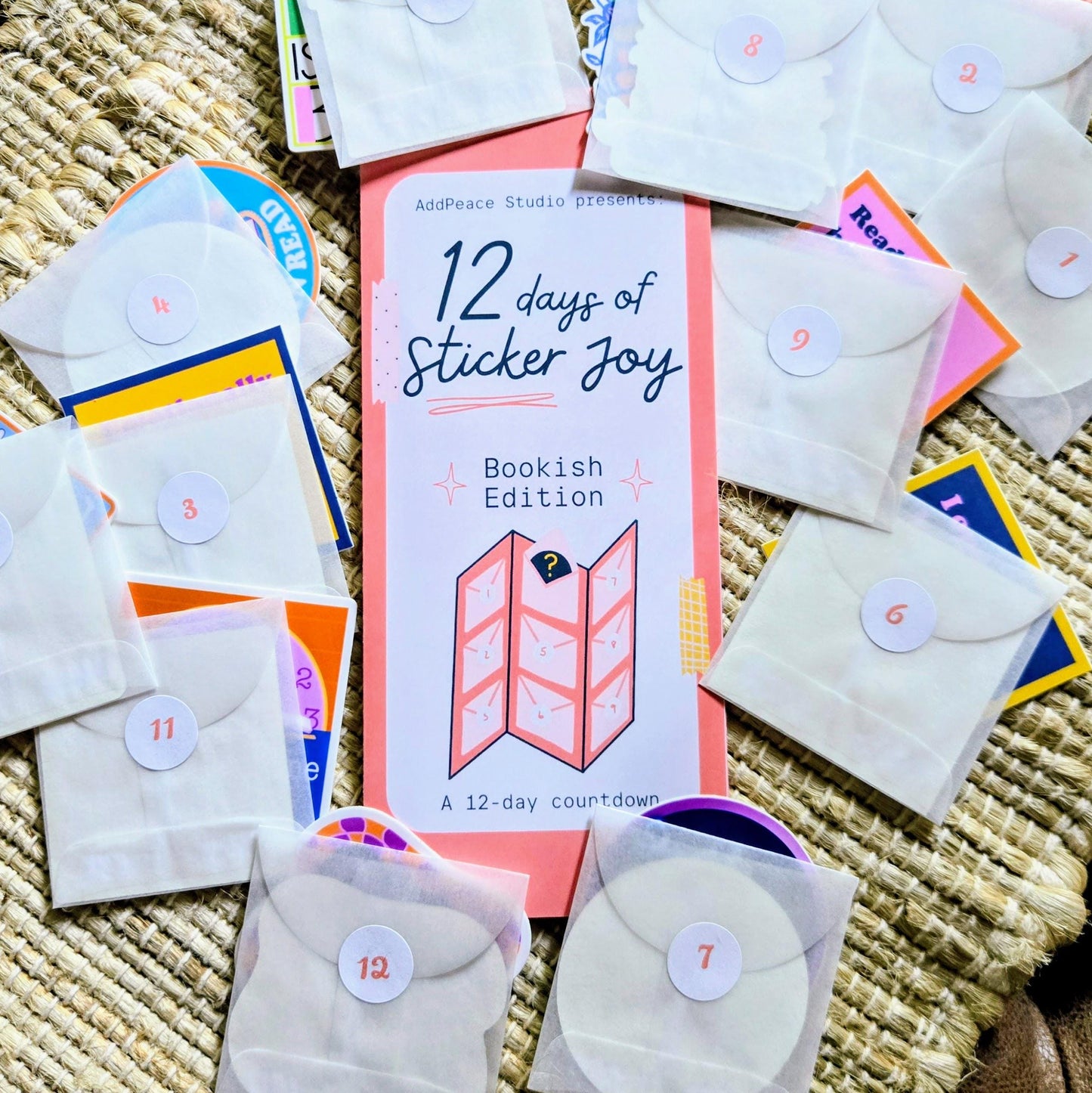 Bookish Sticker Pack - 12 Day Mystery Sticker Countdown for Book Lovers