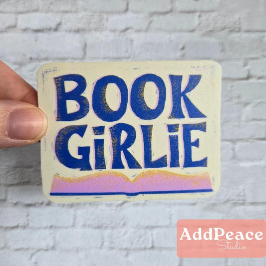 Book Girlie Vinyl Sticker – Cozy Reader Aesthetic, Laptop Decal
