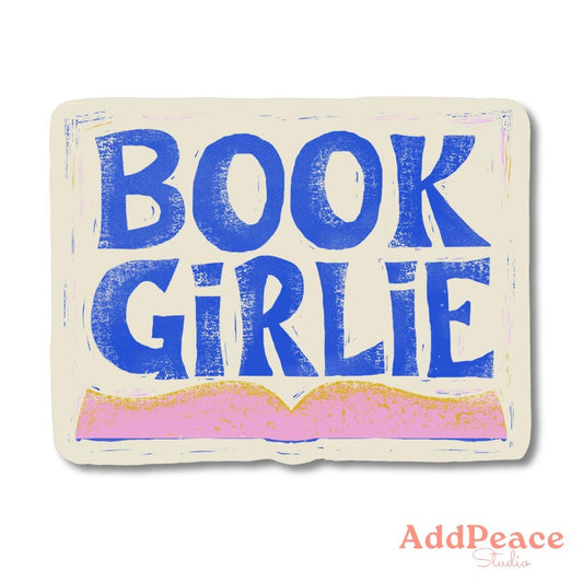 Book Girlie Vinyl Sticker – Cozy Reader Aesthetic, Laptop Decal