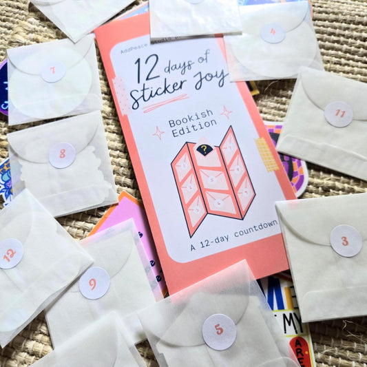 Bookish Sticker Pack - 12 Day Mystery Sticker Countdown for Book Lovers