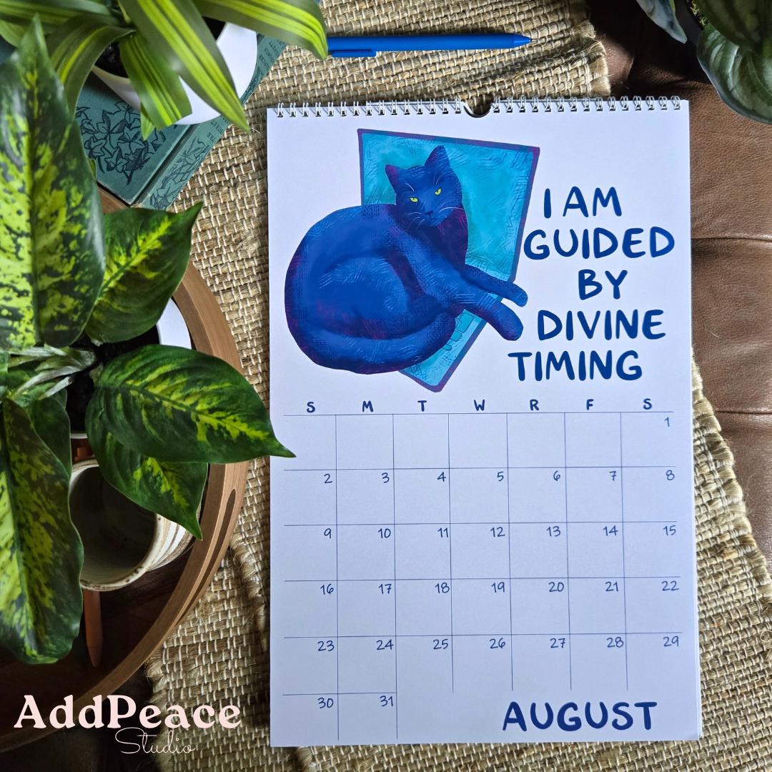 2026 Funny Cat Calendar with Motivational Affirmations