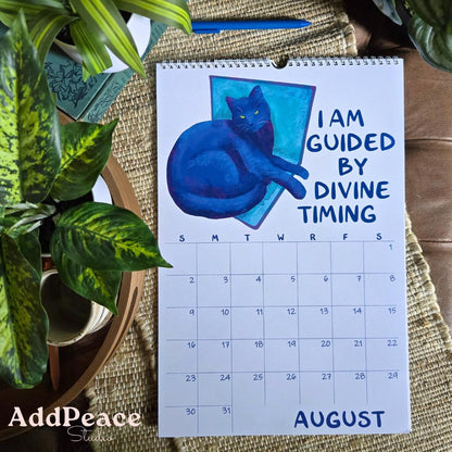 2026 Funny Cat Calendar with Motivational Affirmations
