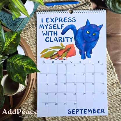2026 Funny Cat Calendar with Motivational Affirmations