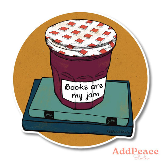 Books Are My Jam Sticker: Funny Book Lover Vinyl Decal