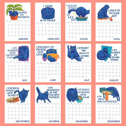 2026 Funny Cat Calendar with Motivational Affirmations