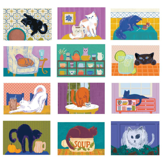 2026 Cats & Cups Illustrated Calendar with Cozy Interiors